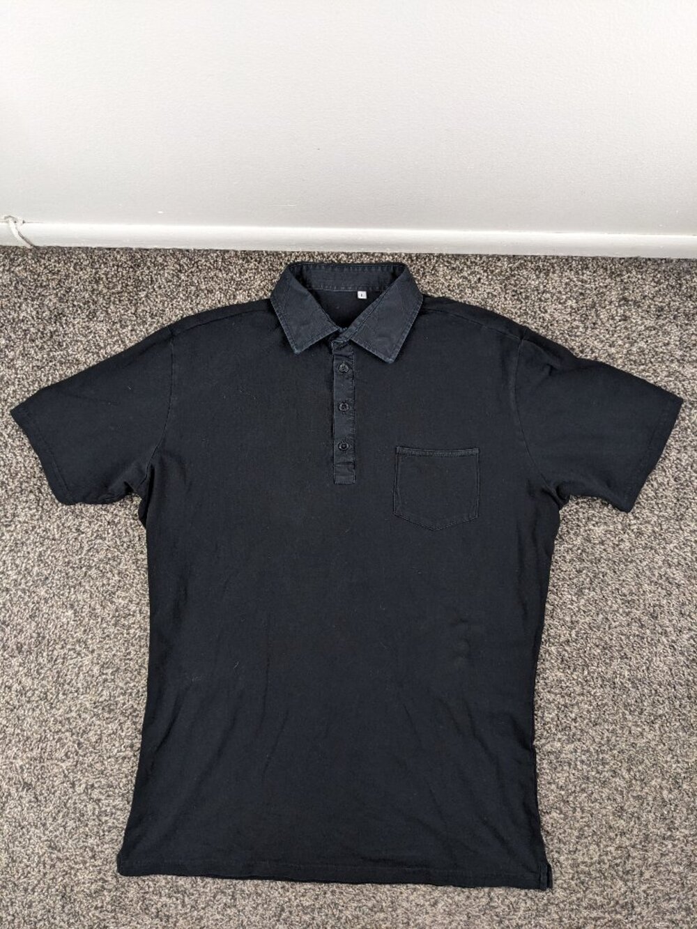 State & Liberty Polo Shirt Stretch Cotton Black Mens Large Athletic Fit